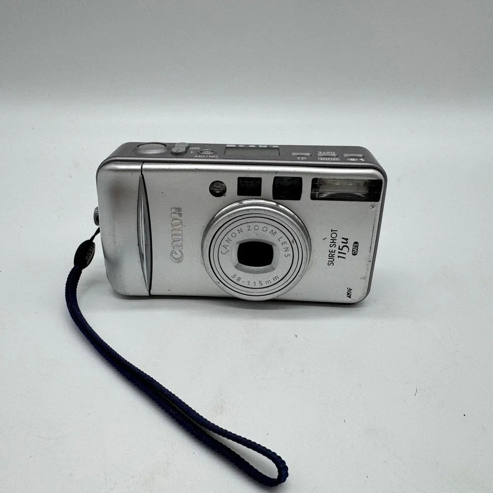 Canon Sure Shot 115u Date 35mm Film Camera Silver 38-115mm Zoom for Parts Repair